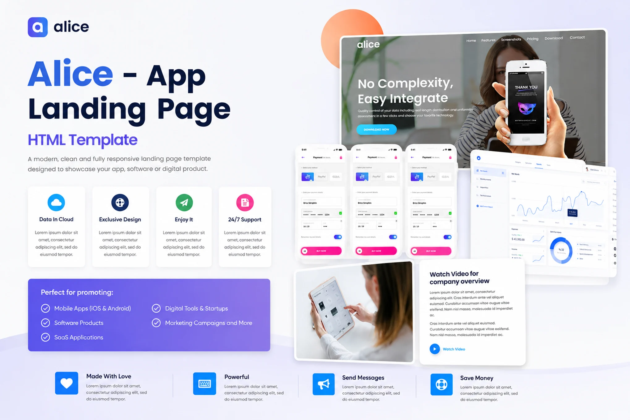 Alice – App Landing Page Template