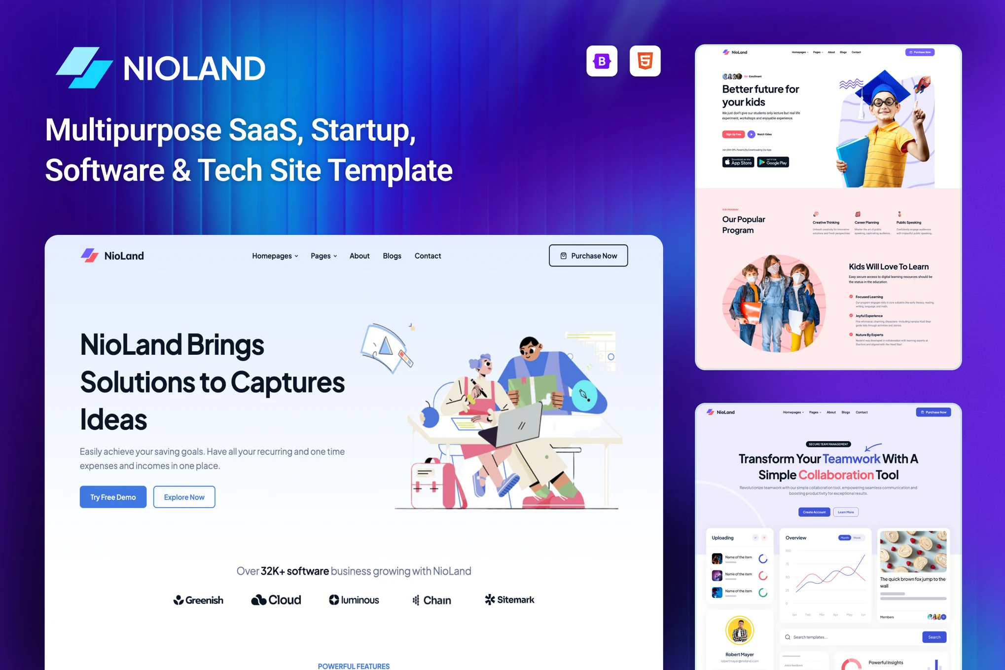 Nioland – SaaS & App Landing Page Template