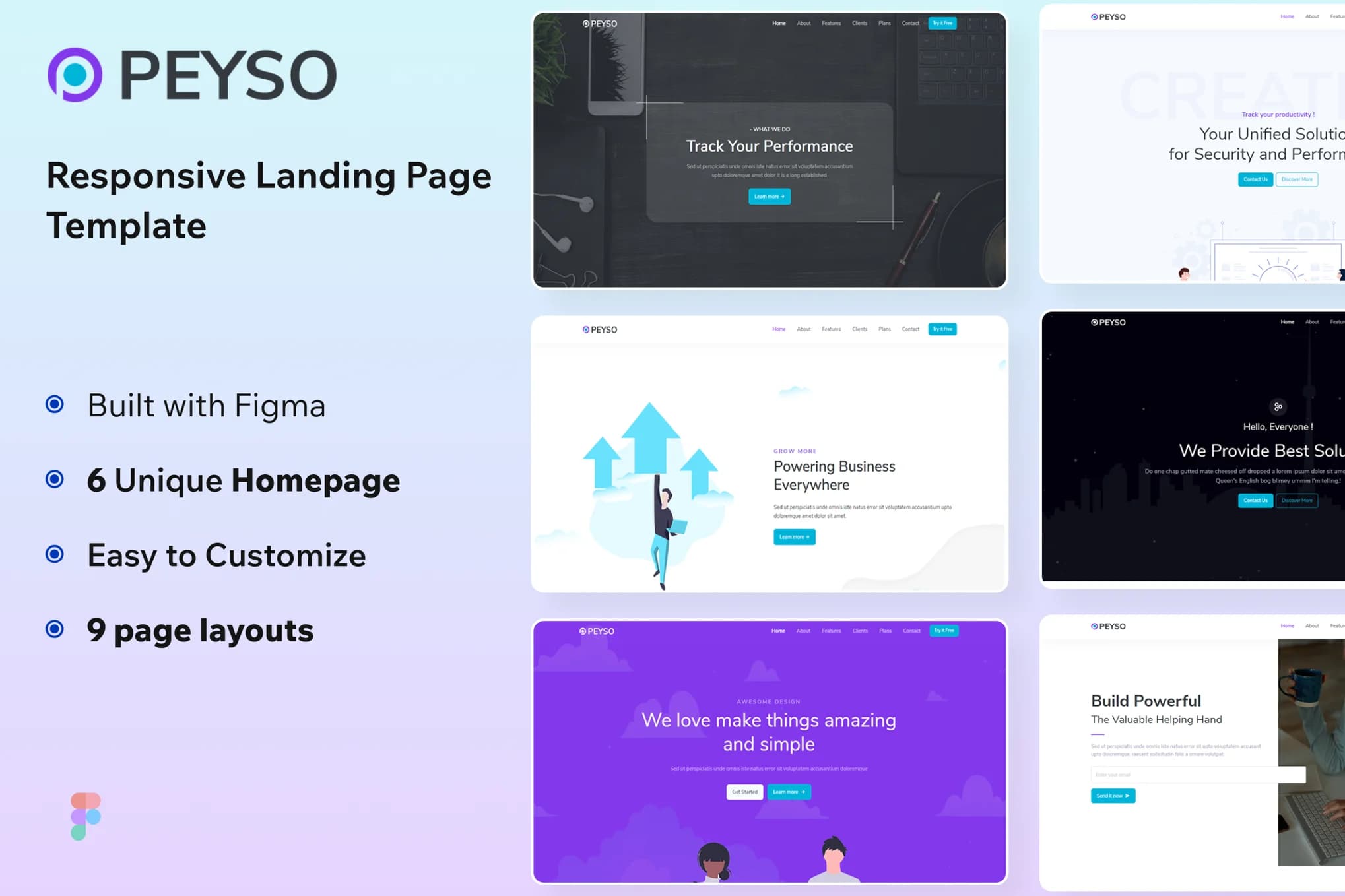 Peyso – Figma SaaS UI Design Template