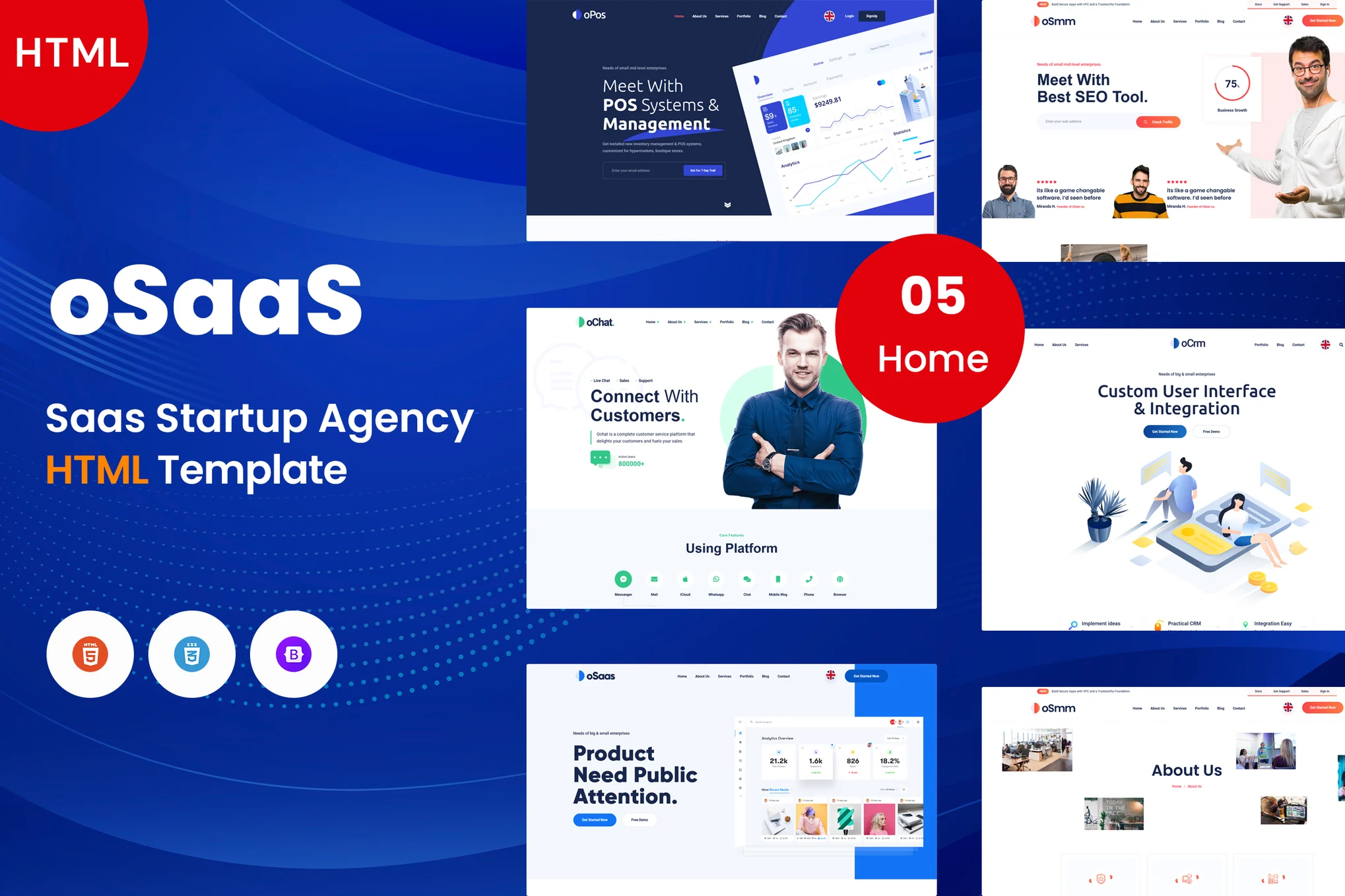 Osaas – SaaS Startup Agency Website Template