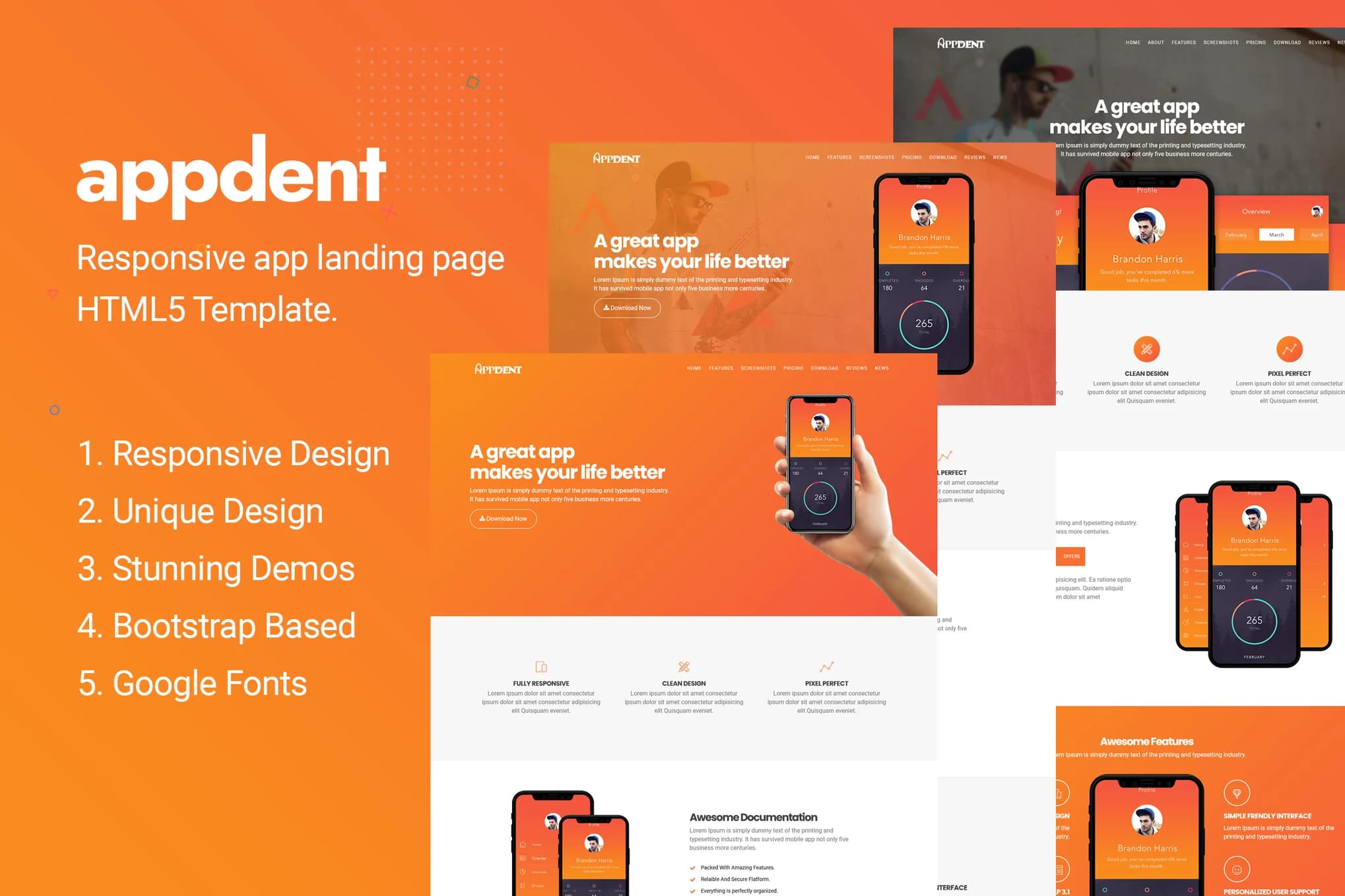 Appdent – App Landing Page Template
