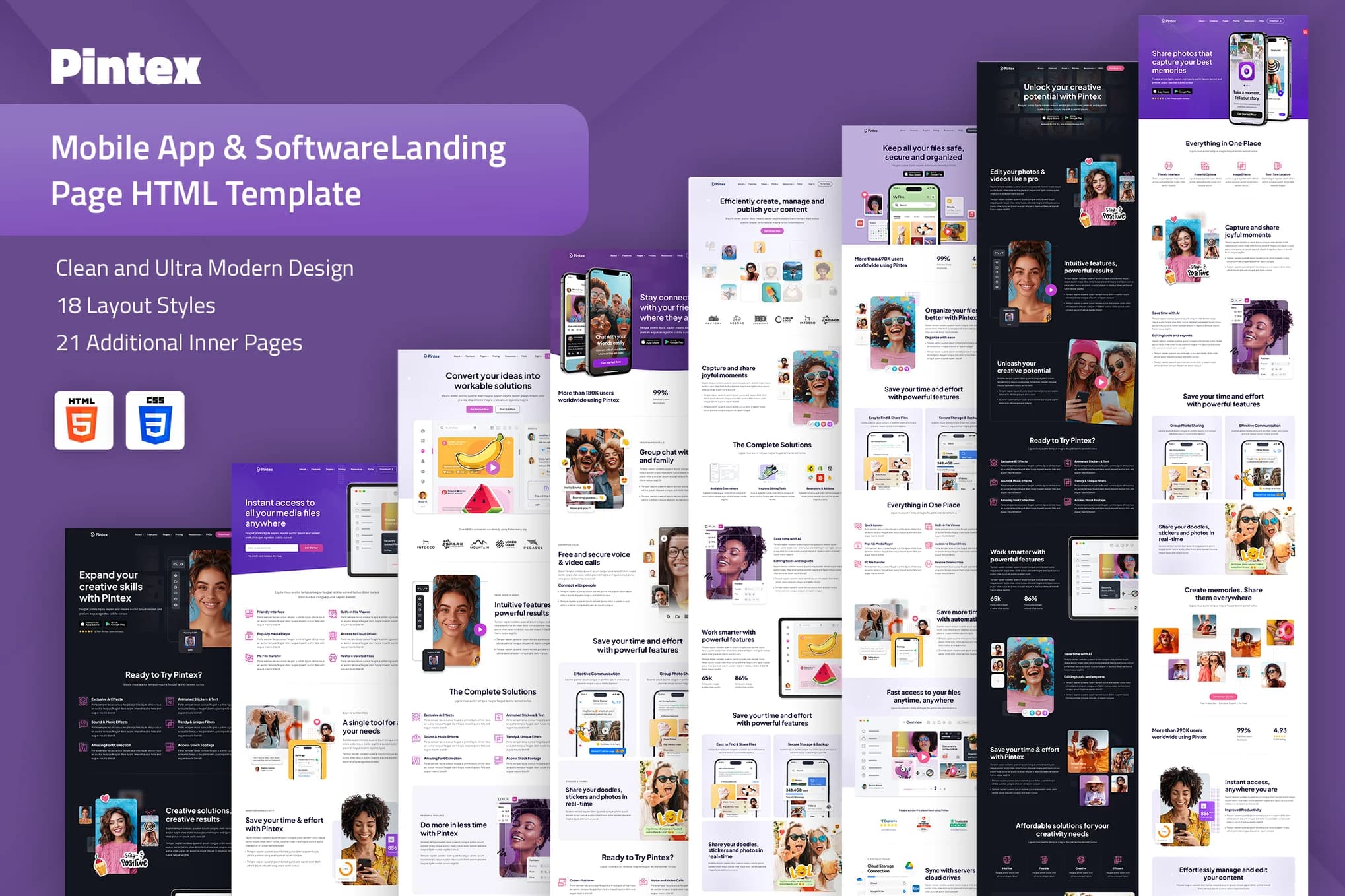 Pintex – App Landing Page Template