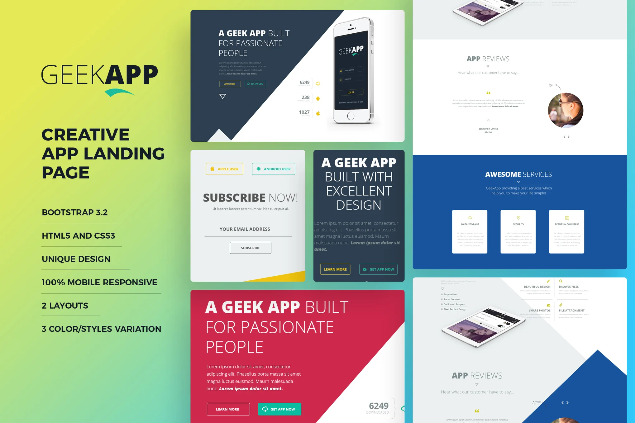 GeekApp – Creative App Landing Page Template